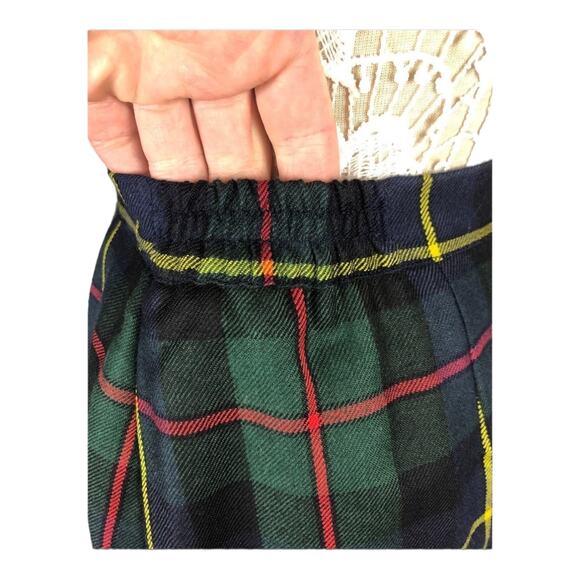 O'Neills of Dublin vintage 100% wool green red navy plaid skirt size 6 p - Picture 8 of 11
